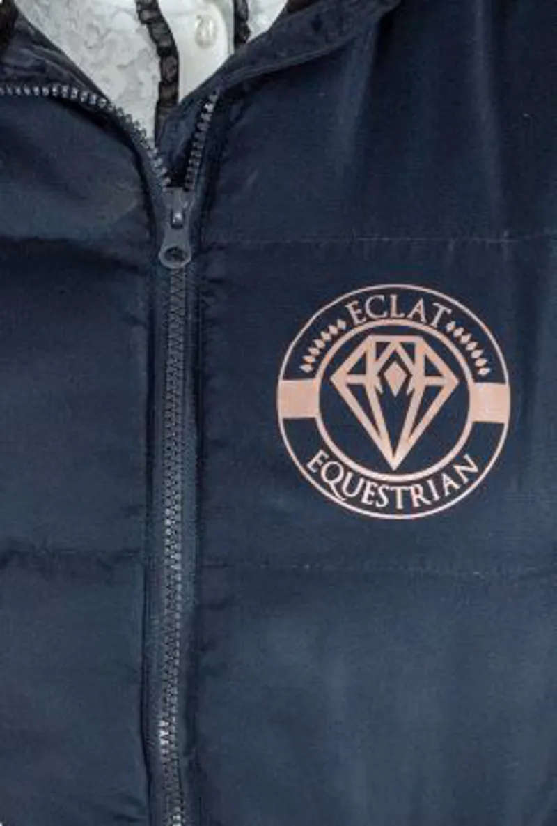 Eclat Equestrian Puffer Jacket - Navy-1